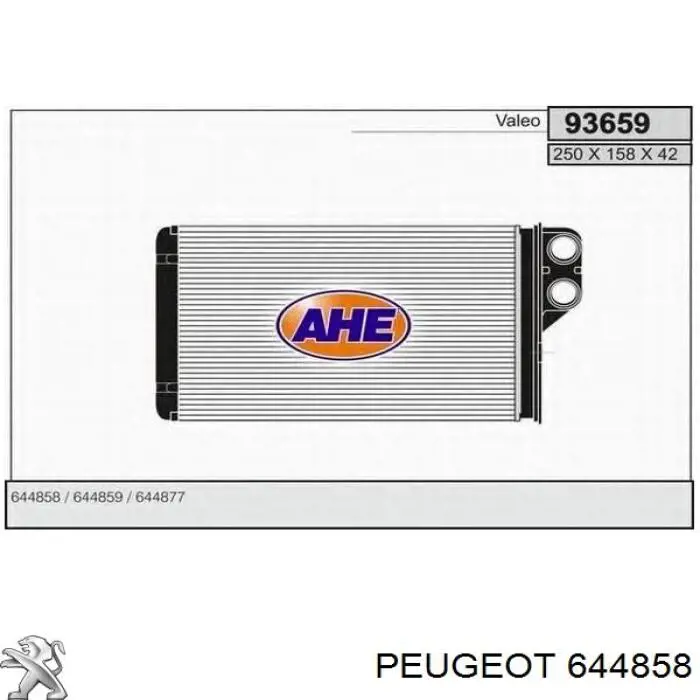 6448.58 Peugeot/Citroen radiador calefacción