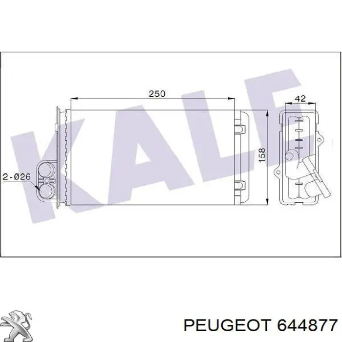 Radiador de calefacción Peugeot/Citroen 644877 precio, desde 18,29 EUR