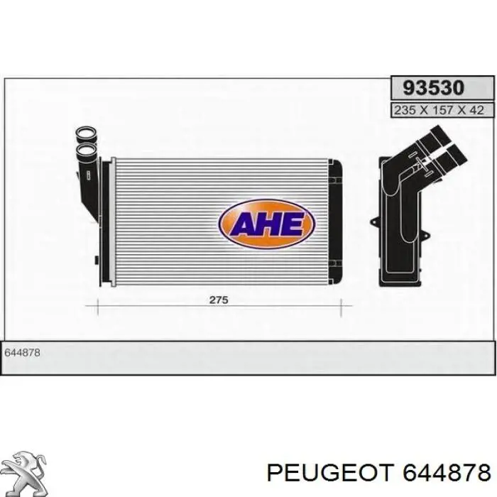 Comprar 644878 Peugeot/Citroen Radiador calefacción