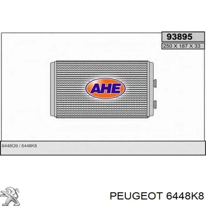 6448K8 Peugeot/Citroen radiador de calefacción