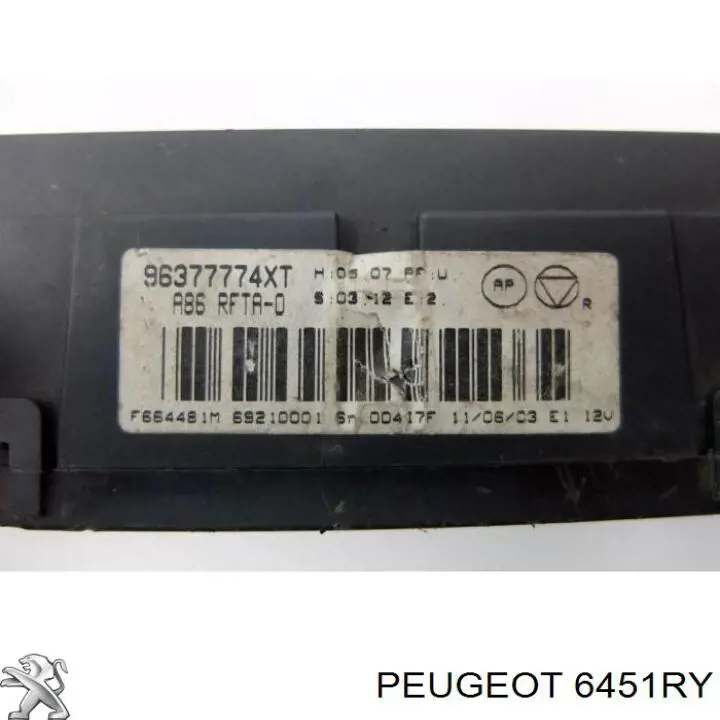 6451RY Peugeot/Citroen unidad de control, calefacción/ventilacion