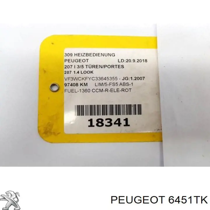 Módulo de modos de calefacción/aire acondicionado Peugeot 207 hatchback (WA, WC) (2006 - 2015) precio, desde 76,96 EUR