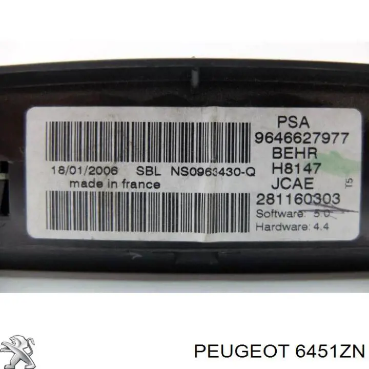 Módulo de modos de calefacción/aire acondicionado Peugeot/Citroen 6451ZN precio, desde 123,42 EUR