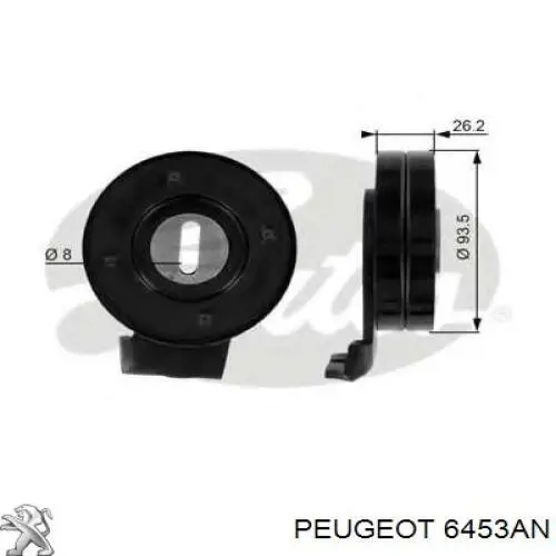 Rodillo tensor correa poli V Peugeot/Citroen 96180151 precio, desde 33,21 EUR