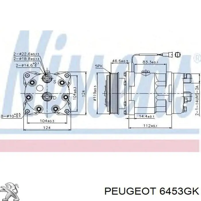 Compresor de aire acondicionado Peugeot 205 1 741A, C