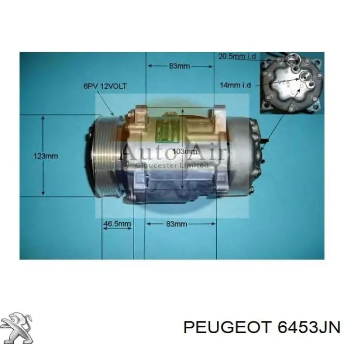 6453JN Peugeot/Citroen compresor de aire acondicionado