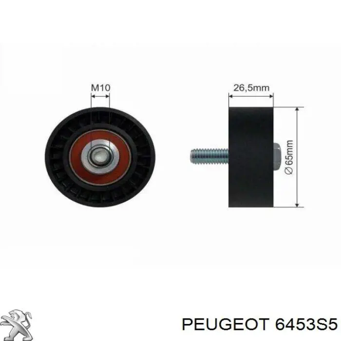 6453S5 Peugeot/Citroen polea tensora correa poli v