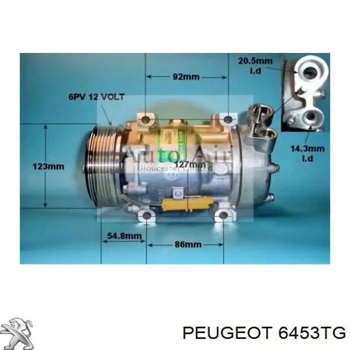 6453TG Peugeot/Citroen compresor de aire acondicionado