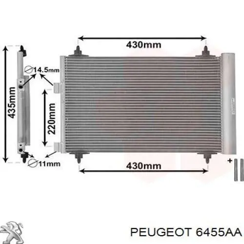 Aire acondicionado capacitor Peugeot/Citroen 6455AA precio, desde 72,75 EUR