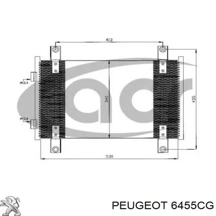 6455CG Peugeot/Citroen condensador aire acondicionado