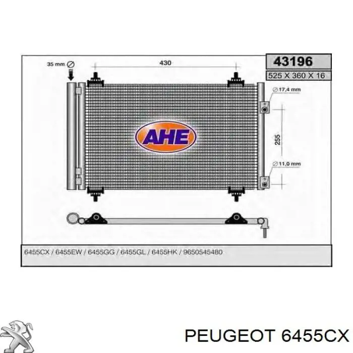 Comprar 6455CX Peugeot/Citroen Condensador de aire acondicionado