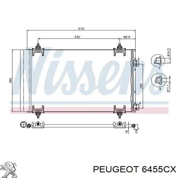 Condensador Peugeot/Citroen 6455CX