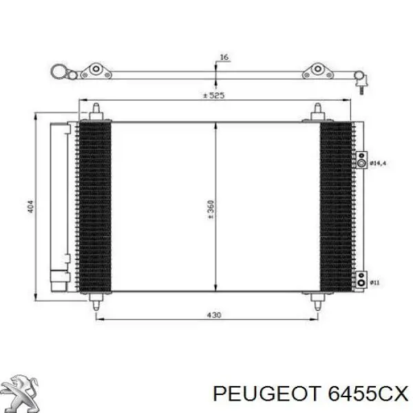 6455CX Peugeot/Citroen condensador aire acondicionado