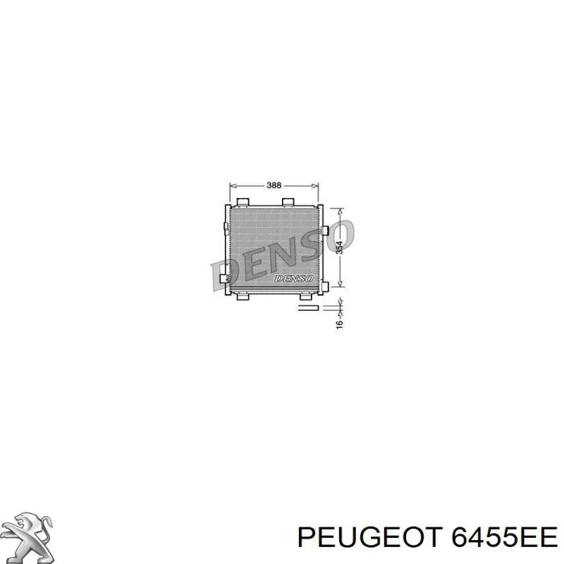 6455EE Peugeot/Citroen condensador aire acondicionado