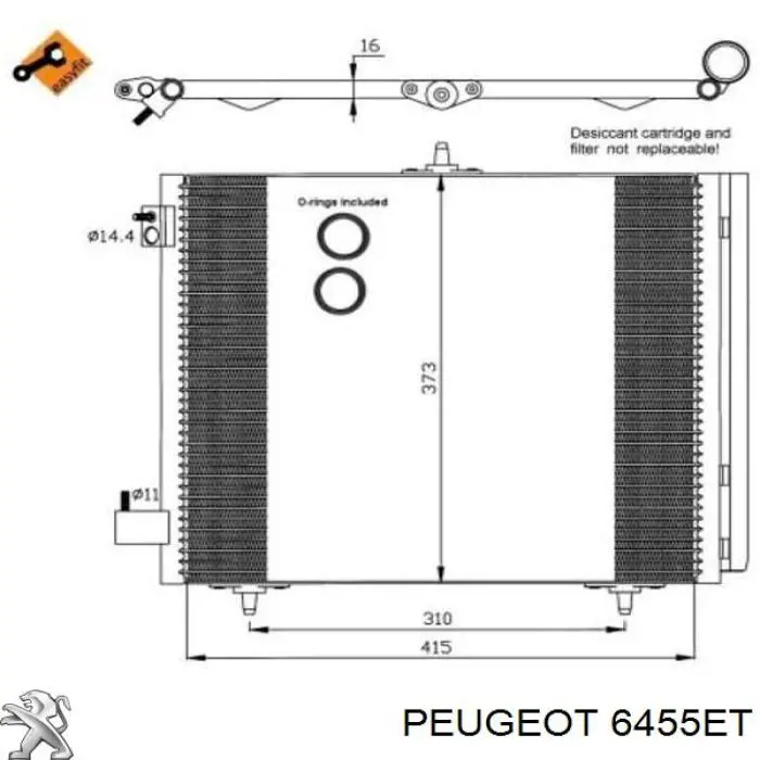 Comprar 6455ET Peugeot/Citroen Condensador de aire acondicionado