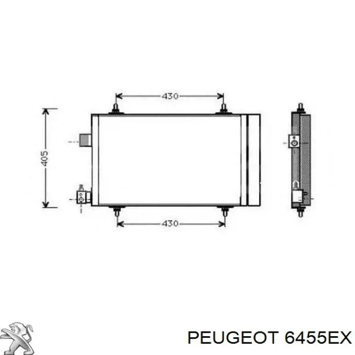 6455EX Peugeot/Citroen condensador aire acondicionado