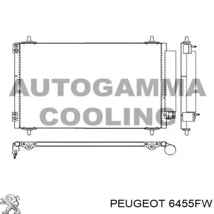 6455FW Peugeot/Citroen condensador aire acondicionado