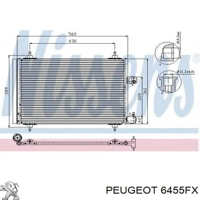 Aire acondicionado capacitor Peugeot/Citroen 6455FX precio, desde 58,47 EUR