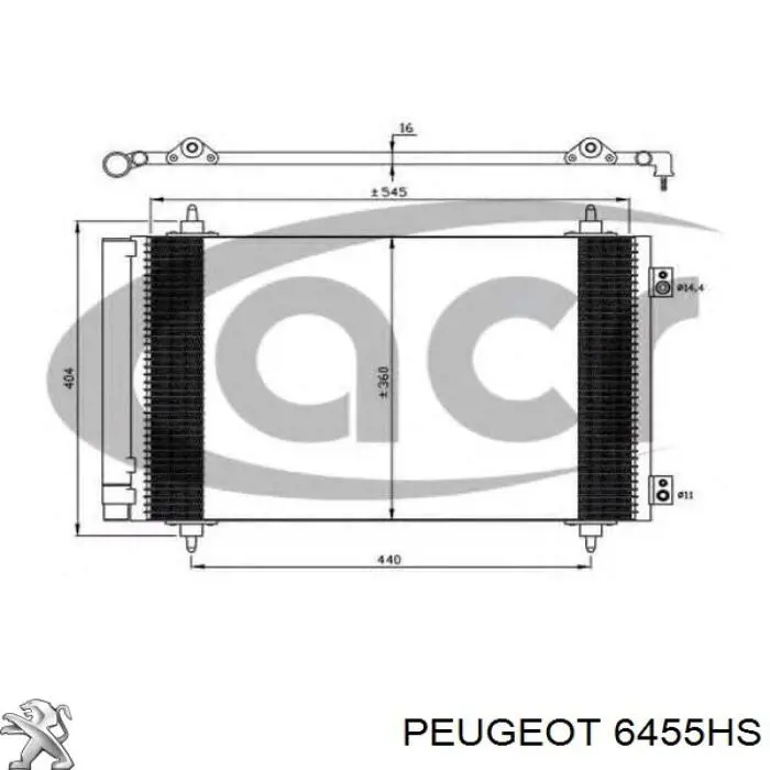 6455HS Peugeot/Citroen condensador aire acondicionado