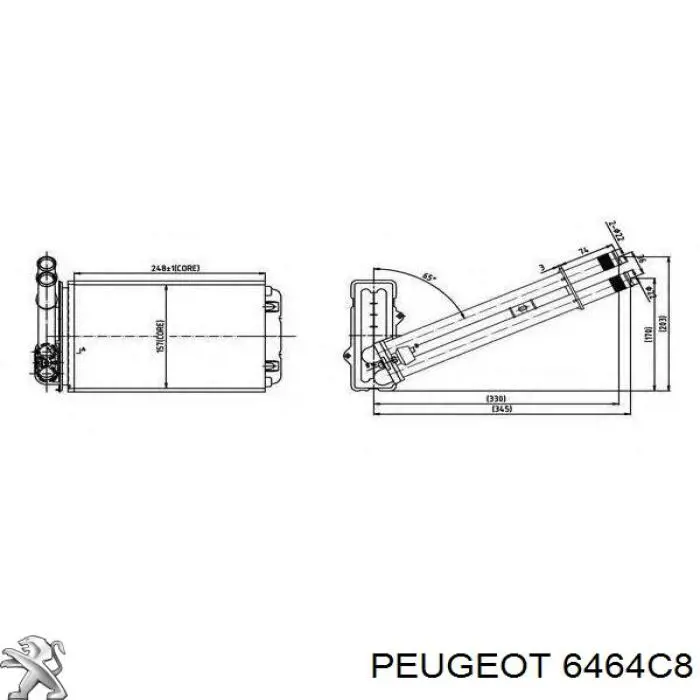 6464C8 Peugeot/Citroen radiador de calefacción