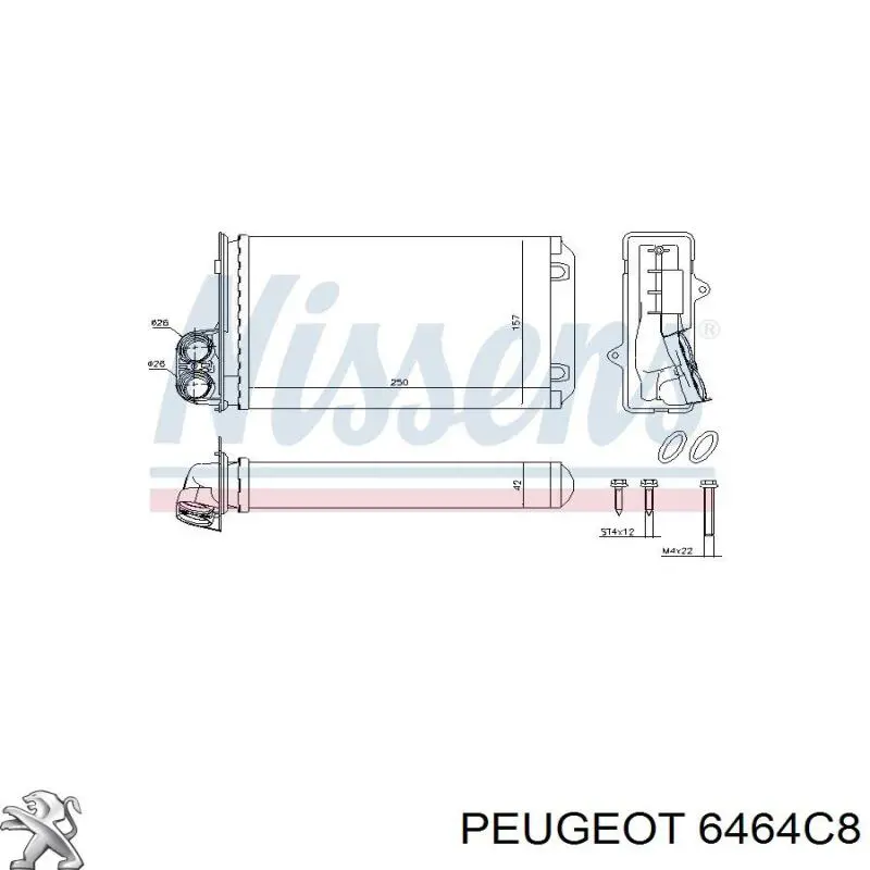 6464C8 Peugeot/Citroen Radiador interior