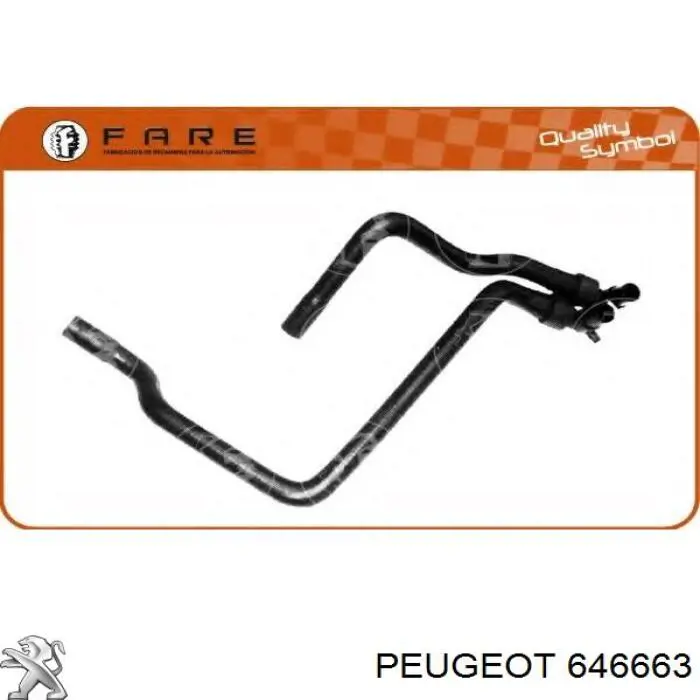 Manguera doble del radiador de la calefacción Peugeot/Citroen 646663