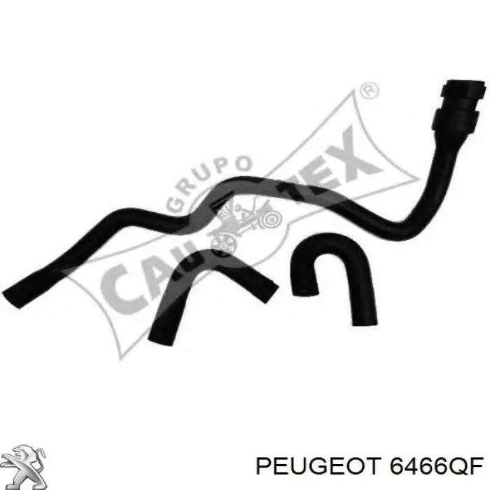 6466QF Peugeot/Citroen manguera del radiador del calentador (estufa, Doble)