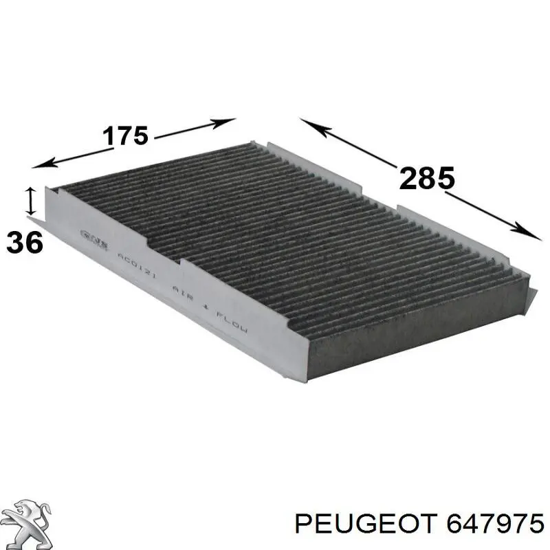 Filtro de cabina Peugeot/Citroen 647975 precio, desde 8,62 EUR