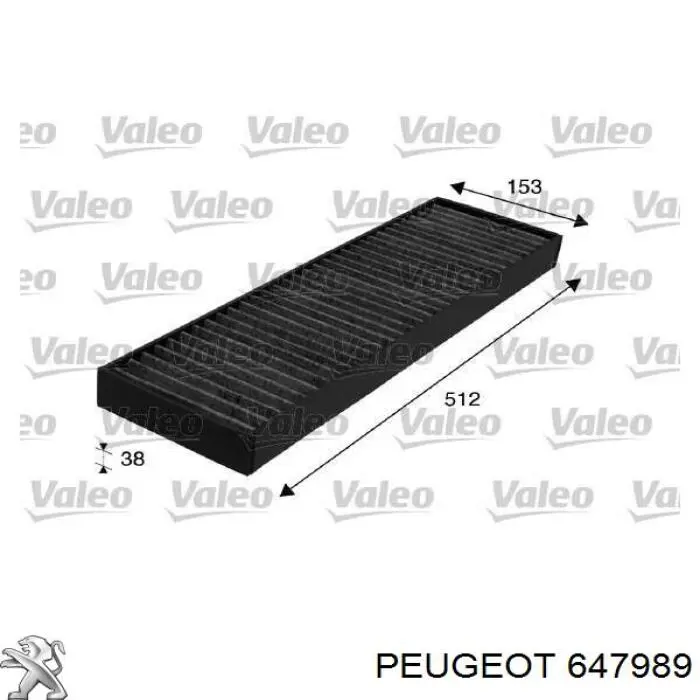 647989 Peugeot/Citroen filtro habitáculo