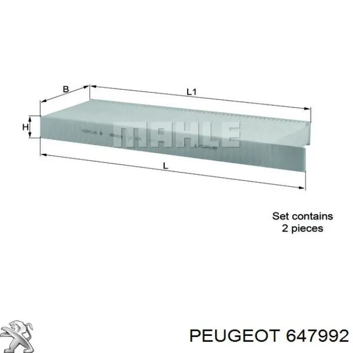 Comprar 647992 Peugeot/Citroen Filtro de aire del habitáculo