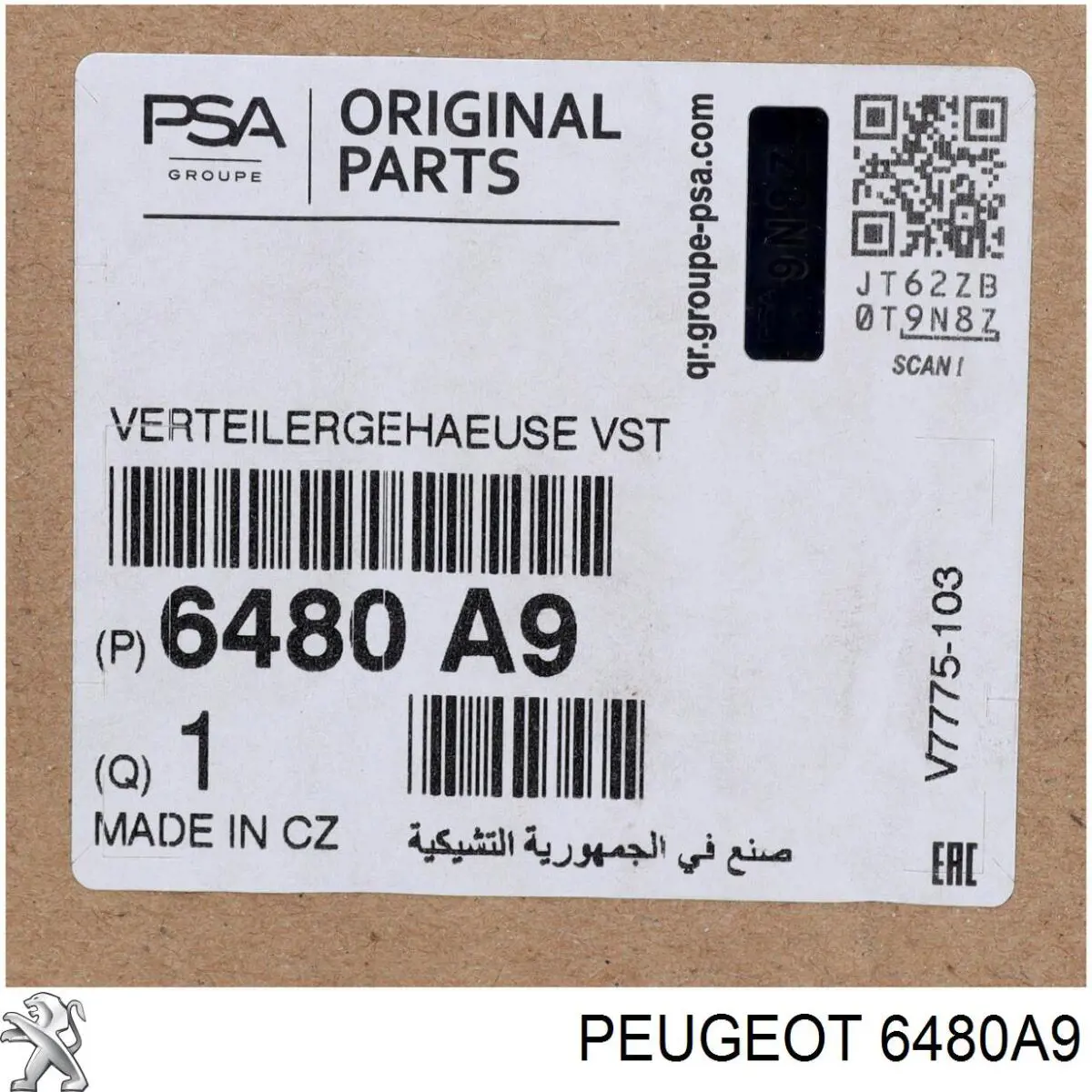 6480A9 Peugeot/Citroen Caja del evaporador del aire acondicionado