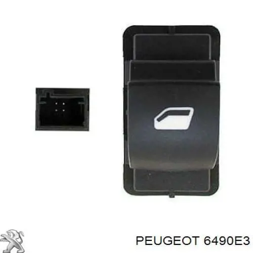 6490E3 Peugeot/Citroen botón de elevalunas delantero derecho