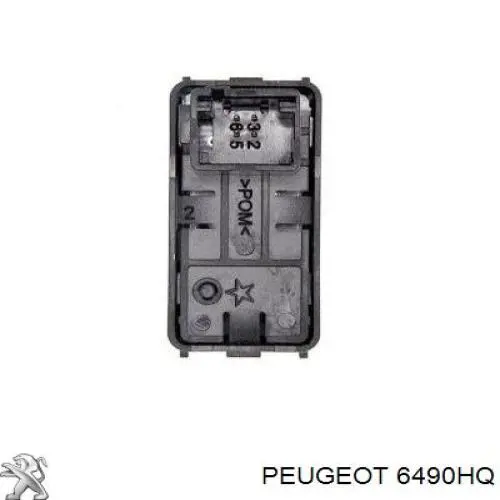 00006490HQ Peugeot/Citroen Botón de encendido, motor eléctrico, elevalunas, puerta delantera derecha