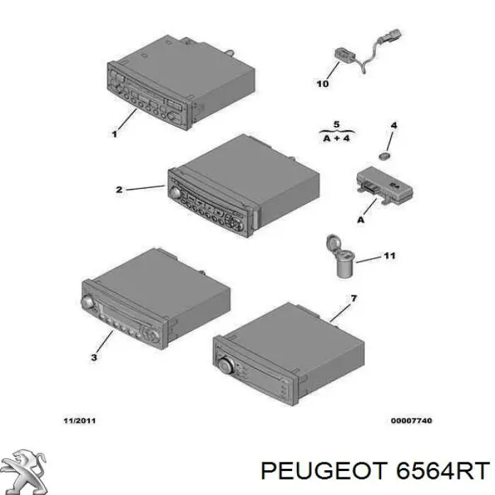 6564RT Peugeot/Citroen Radio AM/FM