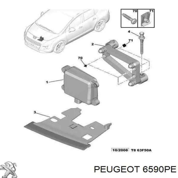 6590PE Peugeot/Citroen módulo control de crucero