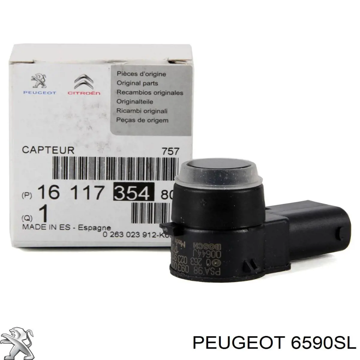 6590SL Peugeot/Citroen sensor de aparcamiento trasero