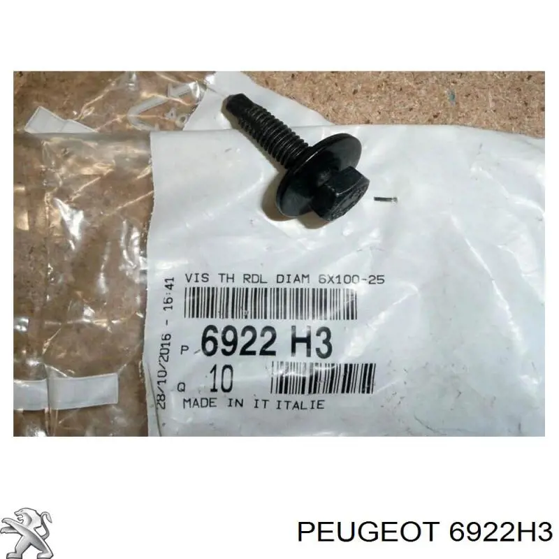 Tornillo de protección del motor Peugeot/Citroen 6922H3 precio, desde 1,95 EUR