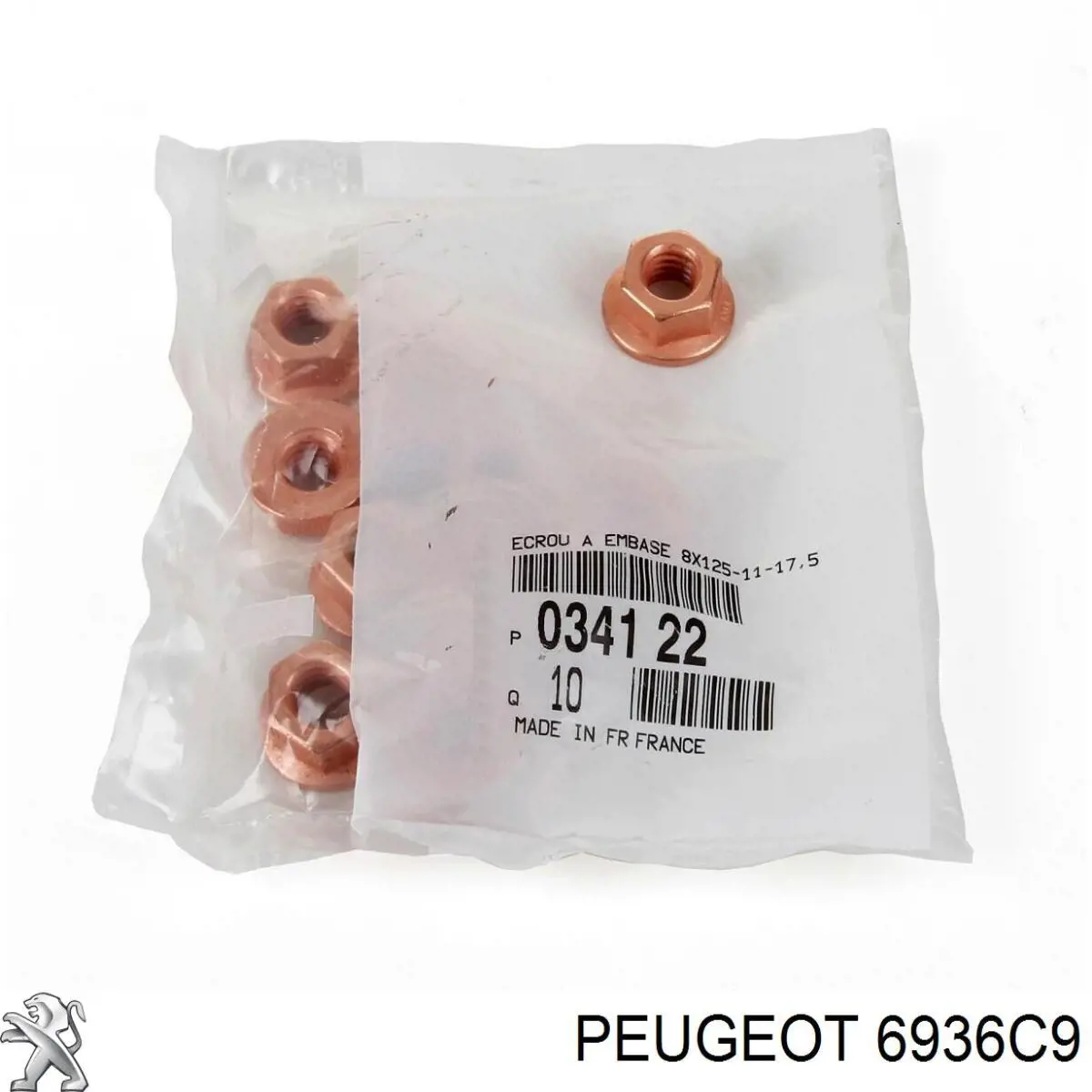 Tuerca del colector de escape 6936C9 Peugeot/Citroen