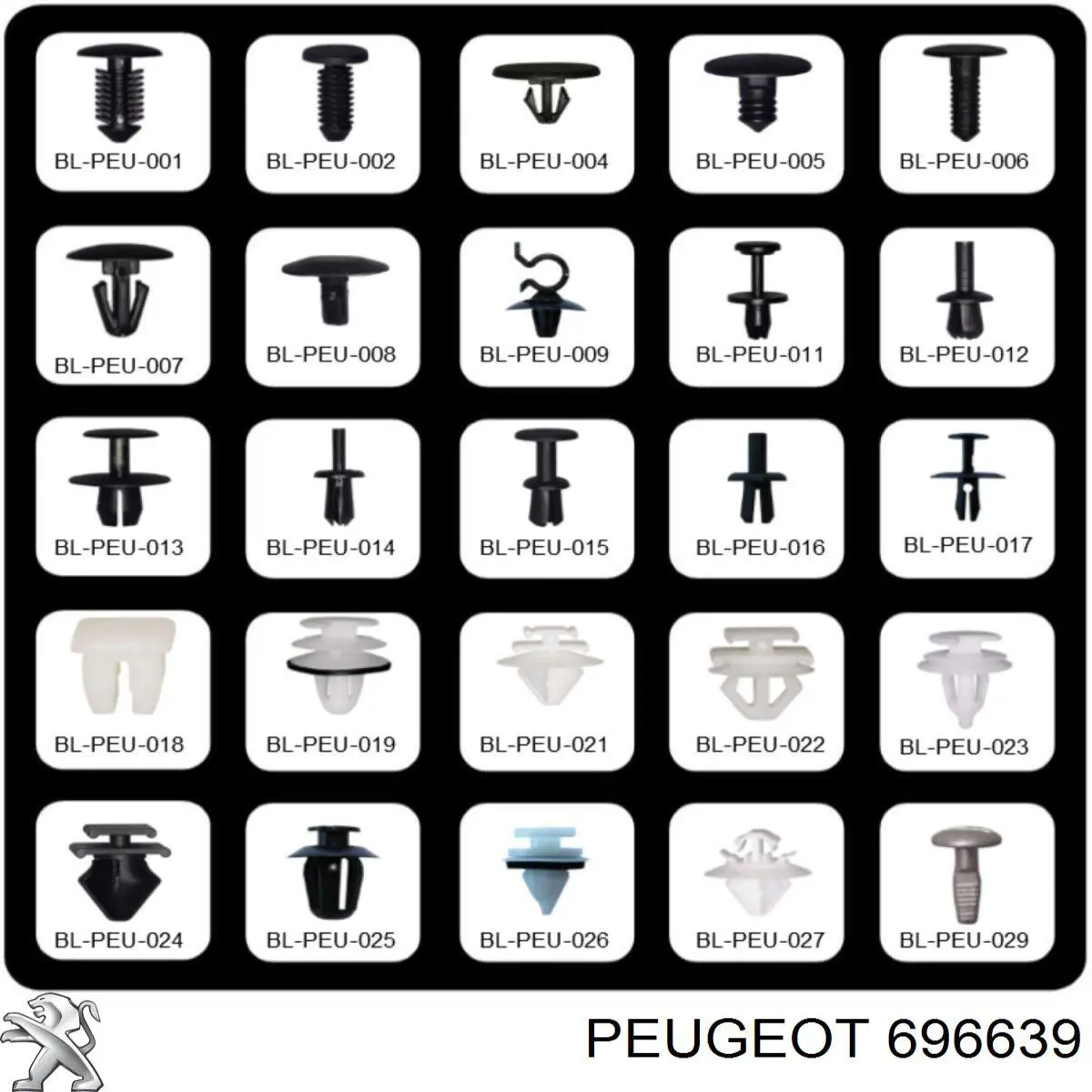 0000696639 Peugeot/Citroen clips fijación, revestimiento puerta