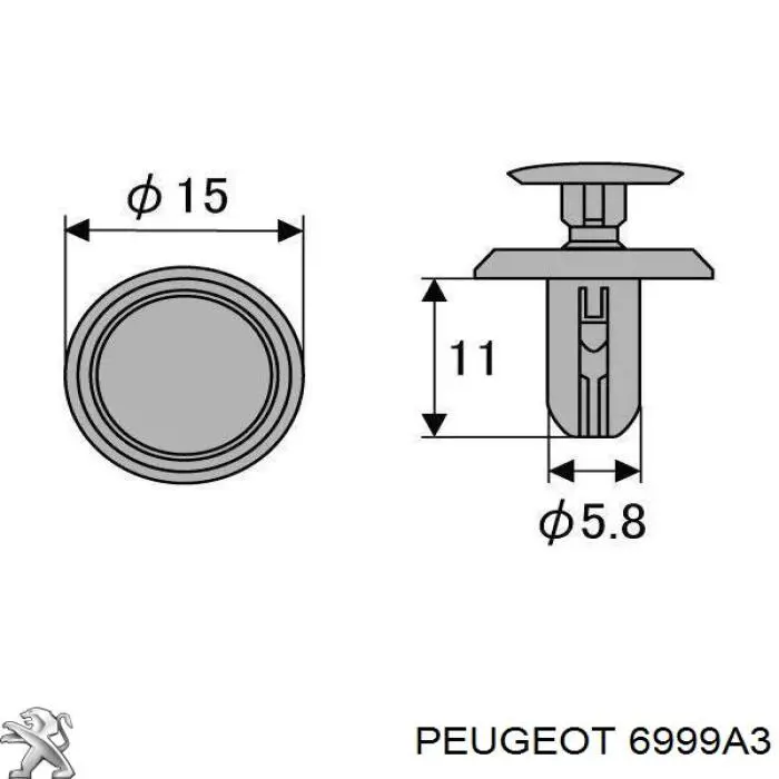 6999A3 Peugeot/Citroen piston (clip De Una Campana Calefactora)