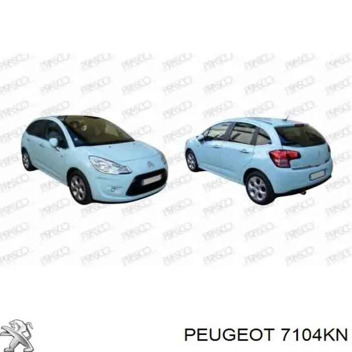 7104AE Peugeot/Citroen soporte de radiador completo