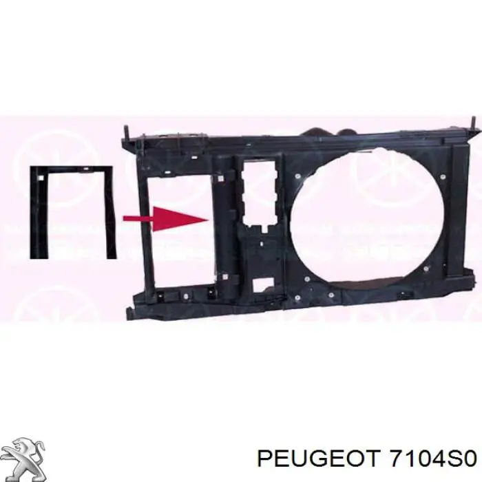 Soporte de radiador completo (panel de montaje para foco) para Peugeot 307  3A, 3C