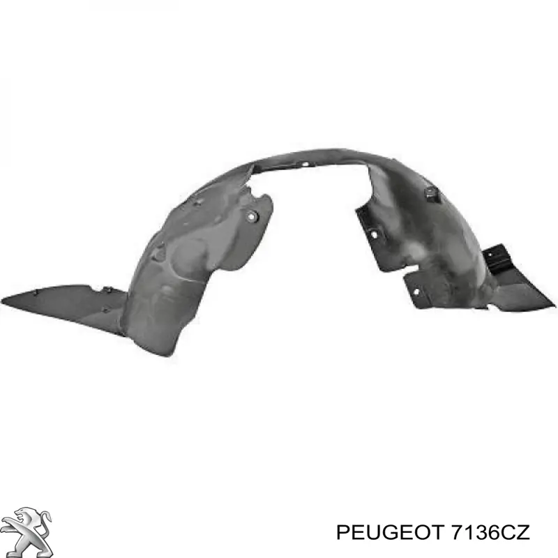 7136CZ Peugeot/Citroen guardabarros interior, aleta delantera, izquierdo delantero
