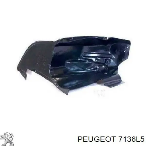 7136K1 Peugeot/Citroen guardabarros interior, aleta delantera, derecho delantero