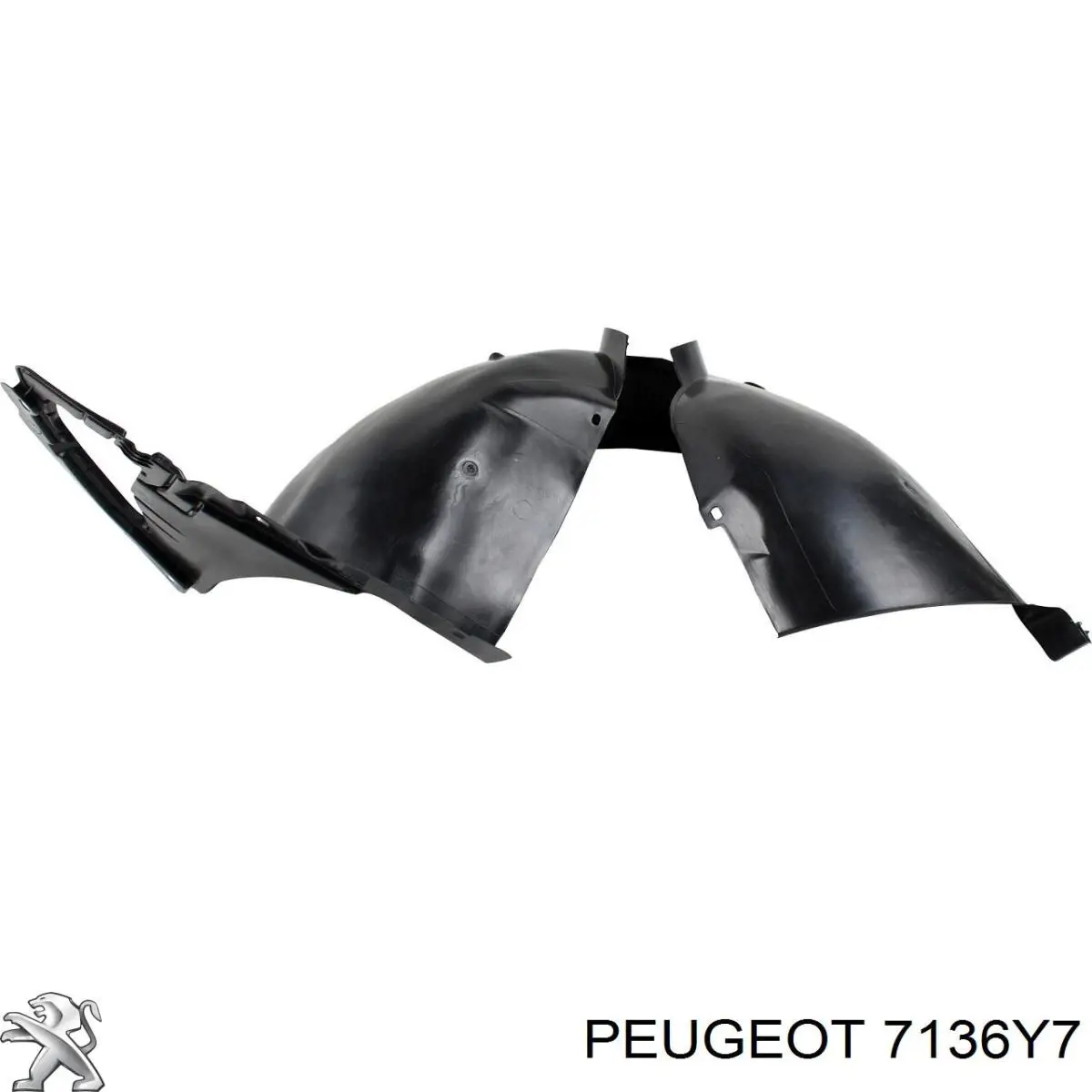 Guardabarros interior, aleta delantera, derecho para Peugeot 207 (WA, WC)