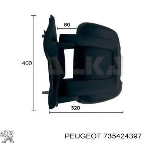 735424397 Peugeot/Citroen espejo retrovisor derecho