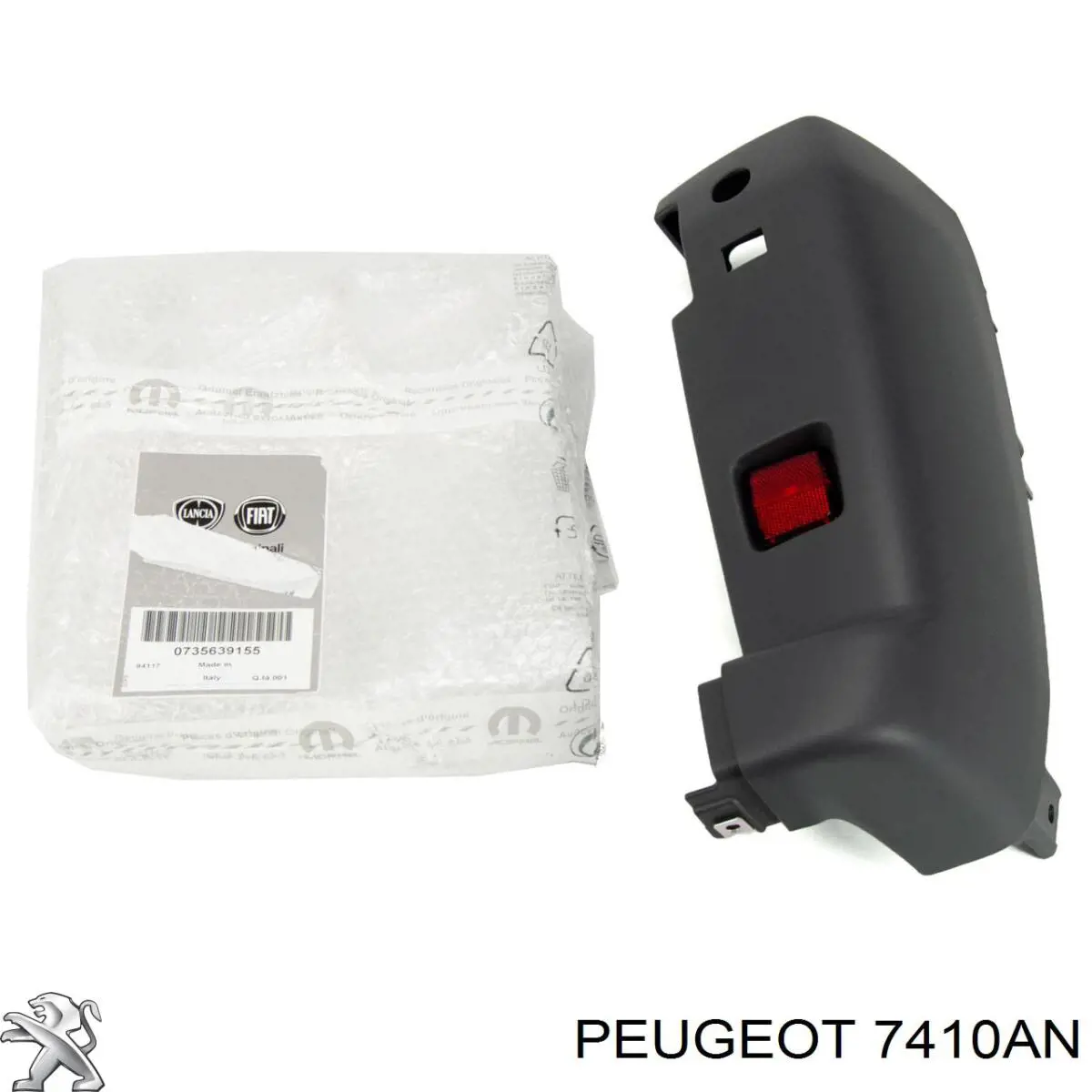 7410AN Peugeot/Citroen parachoques trasero, parte derecha