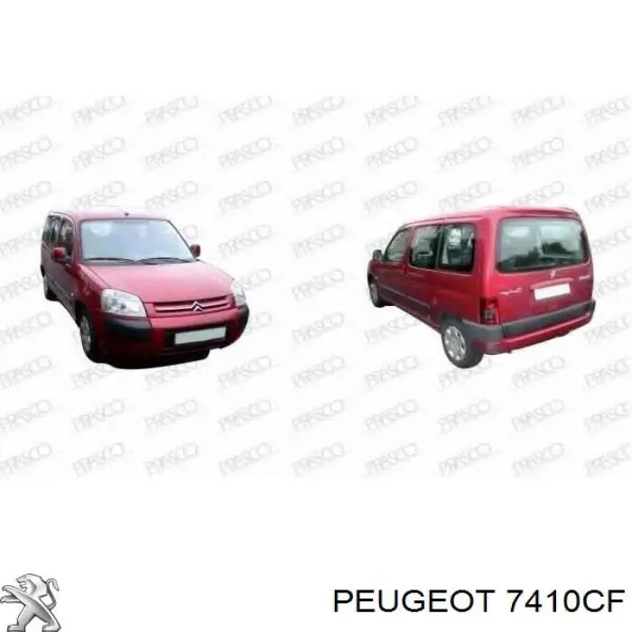 7410H6 Peugeot/Citroen parachoques trasero