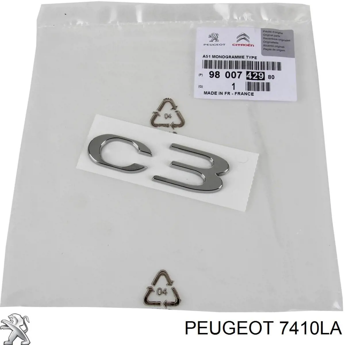 Comprar 7410LA Peugeot/Citroen Alerón del parachoques trasero