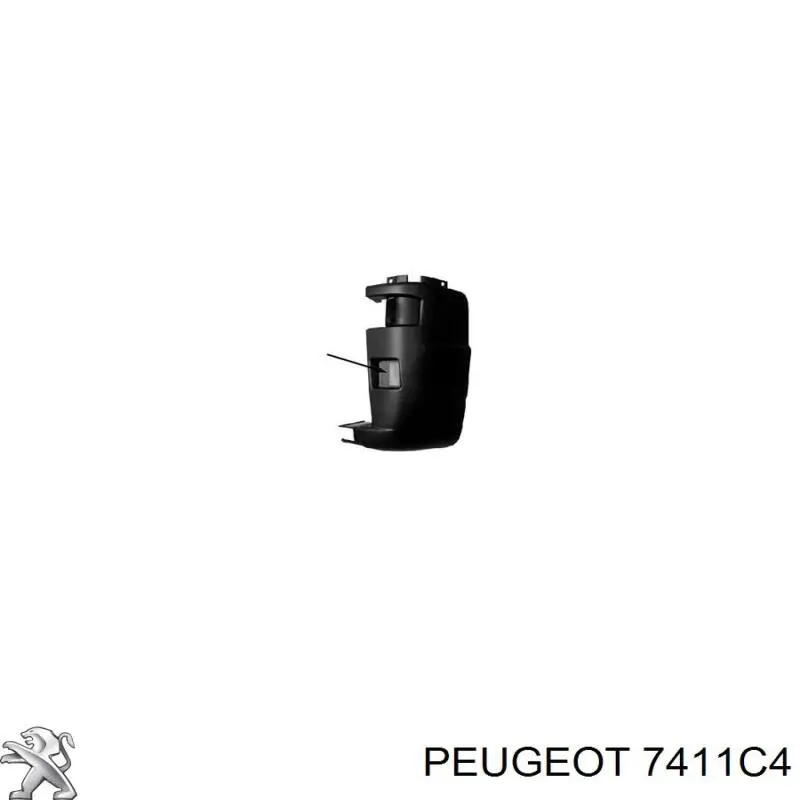 7411C4 Peugeot/Citroen parachoques trasero, parte izquierda